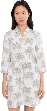 Tommy Bahama Palm Banks 3/4 Sleeve Shift Dress Womens Dress Sea Clay : LG (US 12-14), Linen