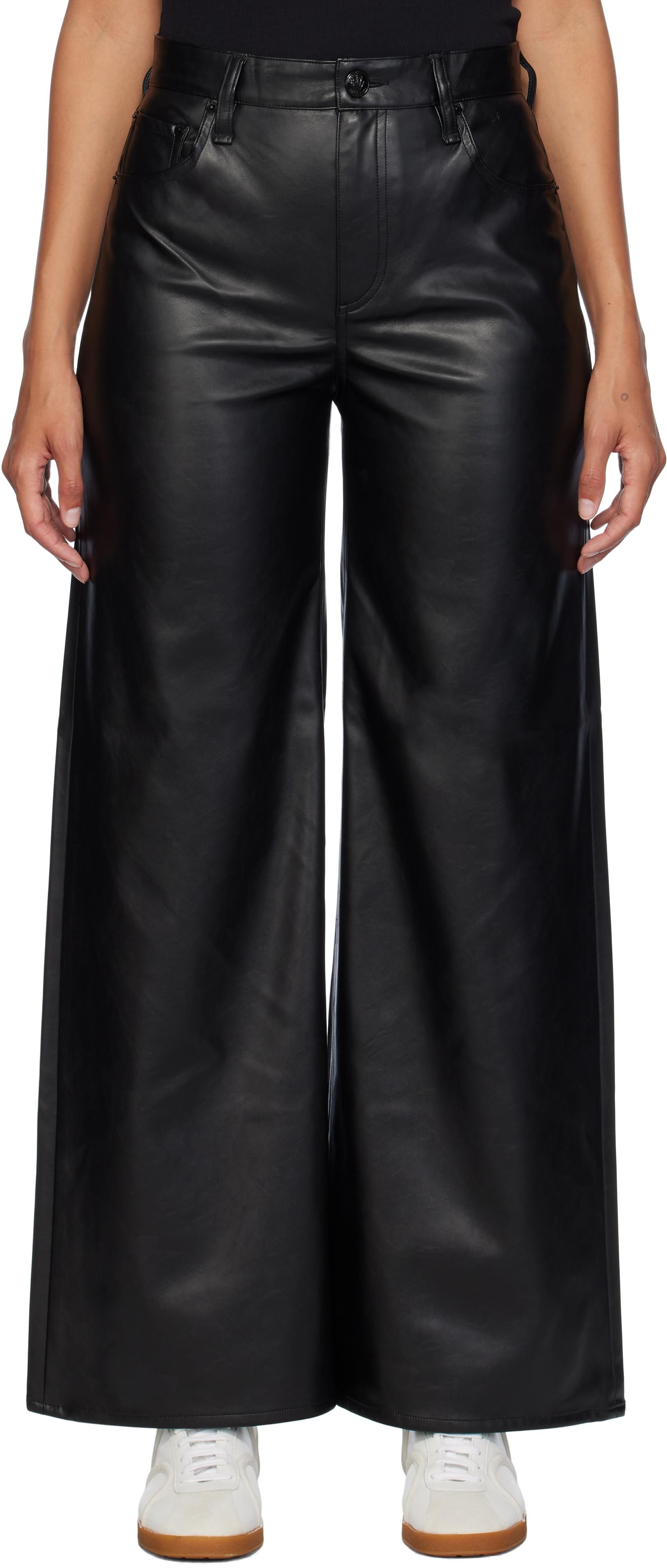 パンツ Michael Kors Black Pants with Belt Loops in Leather Woman Michael Kors Black Pants With Belt Loops In Leather Woman