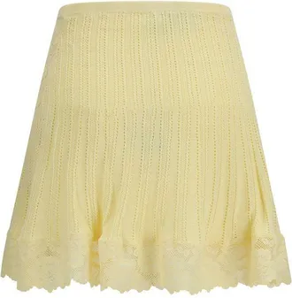 Self Portrait Womens Bicolor Viscose Mini Skirt