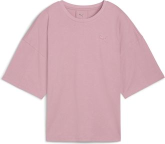 Puma T-Shirt PUMA HER OVERSIZED TEE, Damen, Gr. L, rosa (poised pink), Jersey, Obermaterial: 100% Baumwolle, unifarben, oversize normal, Rundhals, Shirts T
