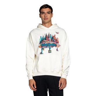 Sprayground Sprayground, Hoodies & sweatvesten, Heren, Wit, XS, City Skyline Comfy Hoodie Ivo