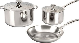 LE CREUSET 5-Piece Stainless Steel Cookware Set in Stanless Steel at Nordstrom