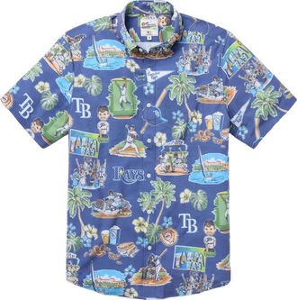 Reyn Spooner Mens Reyn Spooner Blue Tampa Bay Rays Scenic Tri-Blend Performance Button-Up Top at Nordstrom, Size Xx-Large