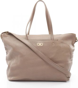 Ferragamo Brown Leather Tote Bag (Pre-Owned)