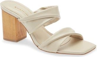 Koko + Palenki Alia Ruched Slide Sandal in Tan Leather at Nordstrom, Size 11Us
