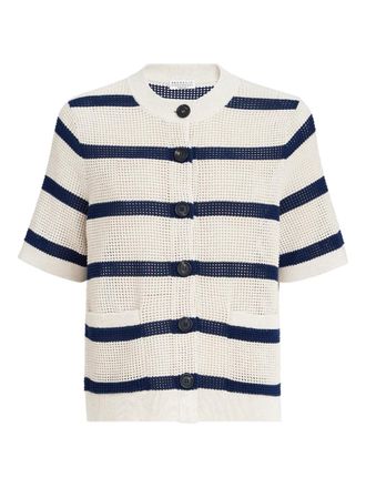Brunello Cucinelli short-sleeve striped cardigan - Neutrals