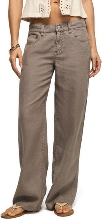Lucky Brand Baggy Wide Leg Linen Pants in Castlerock at Nordstrom, Size 25 31