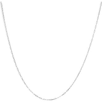 House of Brilliance Unisex Solid 14K Gold 1.5mm Paperclip Chain Necklace in White at Nordstrom, Size 18