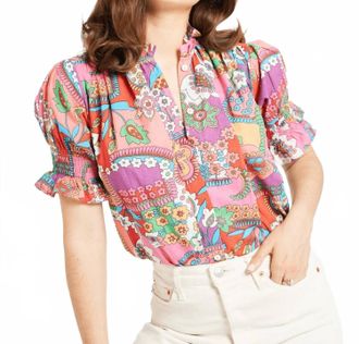 Mille Marnie Button Front Top In Shangri-La