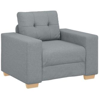vidaXL Sill&oacute;n Sof&aacute; Tela Gris Claro 60 Cm Vidaxl