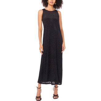Vince Camuto Leopard Print Satin Jacquard Dress in Rich Black at Nordstrom Rack, Size X-Large