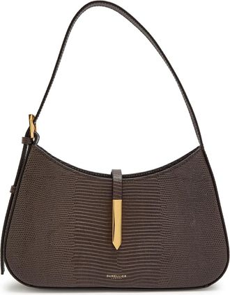 DeMellier Tokyo Lizard-effect Leather Shoulder bag - Dark Brown - One Size