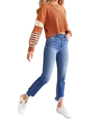 Hidden Jeans Harley High Rise Slim Mom In Medium Dark