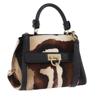 Ferragamo Pre-owned Hand Bag - Dames - Pre-owned - Veelkleurig - Maat: ONE Size Leer