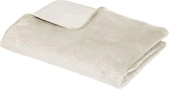 Atmosphera Atmosphera - Colcha &laquo;feuille&raquo; - Terciopelo - Marfil 240 X 260 Cm Cr&eacute;ateur DInt&eacute;rieur