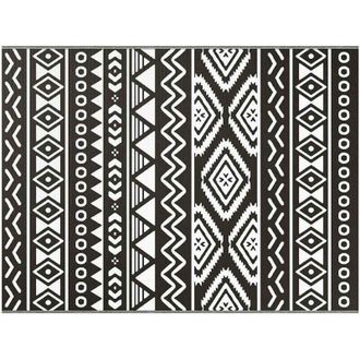 vidaXL Alfombra de exterior estampado negro 300 x 400 cm pp Vidaxl