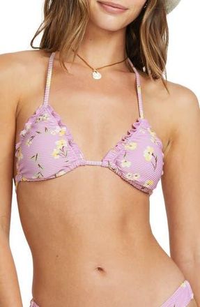 Billabong Peacefuk Petals Lula Triangle Bikini Top in Amethyst Smoke at Nordstrom Rack, Size Medium
