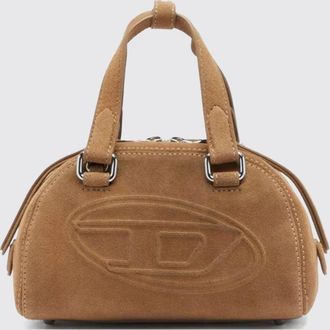 Diesel Mini borsa a mano 1DR Dome in pelle scamosciata con logo Oval D