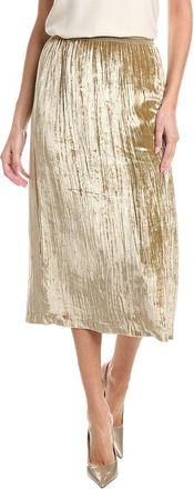 Lafayette 148 New York Plisse Velvet Pull-On Silk-Blend Skirt