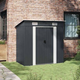 Berkfield Home Garden Shed Anthracite Steel in Dark Grey