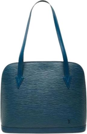 Louis Vuitton Pre-owned Lussac - Dames - Vintage Handtas - Blauw - ONE Size - Leer - Vintage