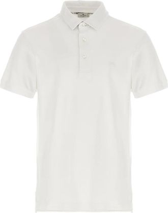 Etro Pegaso Polo Shirt - Heren - Polos - Wit - 2XL - Katoen - Tops
