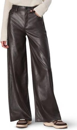 Rag & Bone Sofie High Waist Faux Leather Wide Leg Pants in Dark Brown at Nordstrom Rack, Size 25