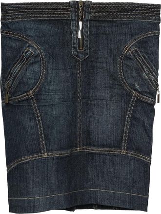 Just Cavalli Vintage Blue Denim Skirt