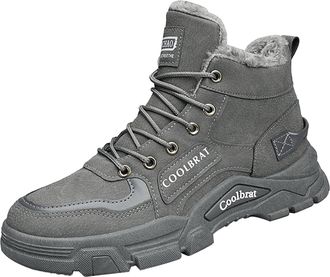 Generic Winter Shoes Mens Lined Warm Winter Boots Mens Winter Boots Non-Slip Snow Boots Men Slip On Boots Non-Slip High Hiking Shoes Outdoor Shoes Winter for 