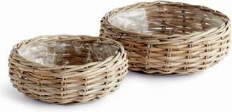 Napa Home & Garden Normandy Low Basket Planters, Set Of 2 in Gray at Nordstrom