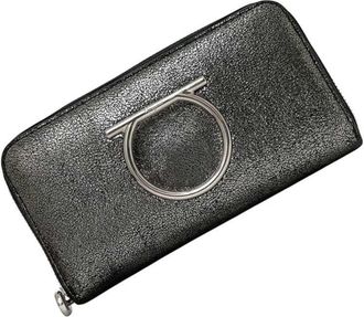Ferragamo Metallic Leather Long Wallet (Bi-Fold) (Pre-Owned)