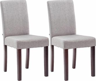 Clp Juego de 2 sillas de comedor Ina de tela Gris claro Cappuccino