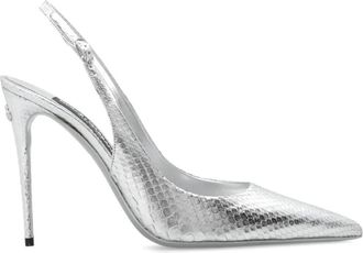 Dolce & Gabbana Leren pumps - Dames - Pumps - Grijs - 39 1/2 EU - Leer - Schoenen