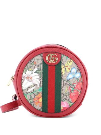Gucci Ophidia Round Flora GG Coated Canvas Mini backpack - Marrone