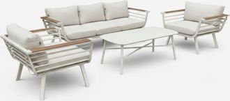 Kactus Republic Conjunto de jard&iacute;n TORONTO 4 pz, blanco en aluminio