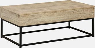 Sweeek Mesa De Centro Industrial Efecto Madera, Elevable