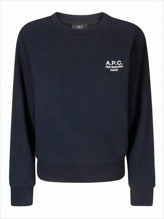 A.P.C. Cropped Black Long-Sleeved Sweatshirt With Ribbed Cuffs