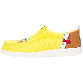 HeyDude X Spongebob, Mens Slip-on Loafers, Comfortable & Light-Weight, Brown/Yellow, 7 UK