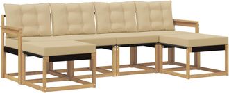 vidaXL Conjunto De Sof&aacute;s De Exterior 6 Uds. Y Beige Vidaxl