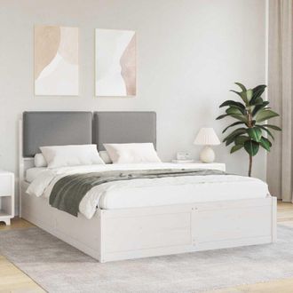 vidaXL vidaXL Letto con Testiera Rivestita Grigio chiaro 140 x 200 cm