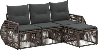 vidaXL Conjunto De Sof&aacute;s De Jard&iacute;n 4 Uds. Gris Y Gris Oscuro Vidaxl