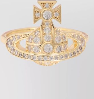 Vivienne Westwood orb ring crystal motif openwork band