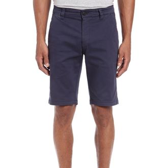 Mavi Jacob Slim Fit Flat Front Chino Shorts in Dark Navy Sateen Twill at Nordstrom, Size 42