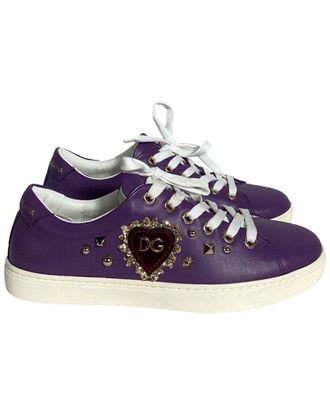 Dolce & Gabbana Womens Leather Sacred Heart Sneaker (Authentic Pre-Loved)