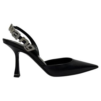 Alexander Wang Grace Embellished Slingback Pumps in Black Leather