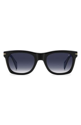 David Beckham 53mm Rectangular Sunglasses in Black/Dark Blue Sf at Nordstrom