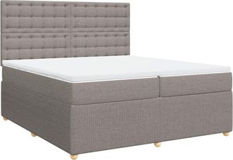 vidaXL Vidaxl - Cama Box Spring Con Colch&oacute;n Tela Gris Taupe 200x200 Cm