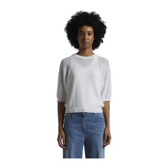 PESERICO Stijlvolle Trui in Diverse Kleuren - Dames - Ronde hals truien - Wit - XL - Truien & Vesten