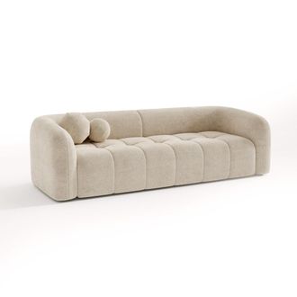 Sia Home Sof&aacute; 3 plazas terciopelo texturizado beige