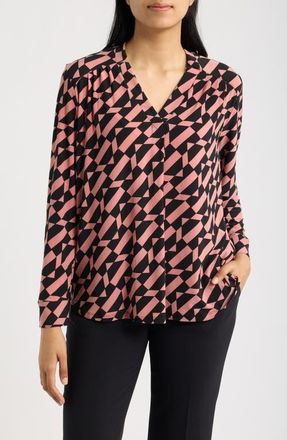 Anne Klein Print Top in Anne Black/primrose at Nordstrom, Size X-Large